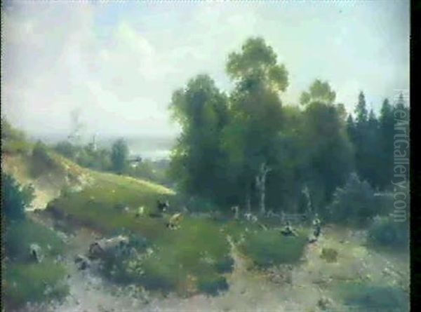 Sommertag Am Chiemsee Oil Painting by Ludwig Sckell