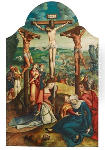 The Crucifixion Of Christ Oil Painting by Jan Van Scorel