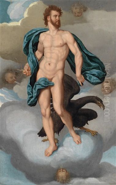 Jupiter Auf Wolken Mit Dem Blitzbundel Oil Painting by Jan Van Scorel