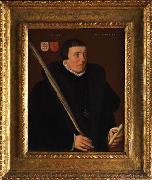 Portrait Eines Herrn Aus Der Konfraternitats-gesellschaft Sankt Johannes Von Jerusalem In Utrecht Oil Painting by Jan Van Scorel