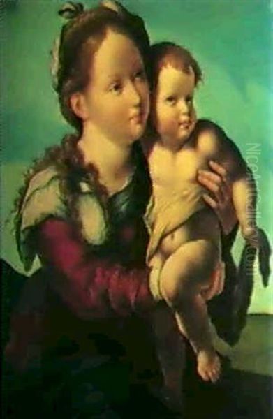 Madonna Col Bambino Oil Painting by Jan Van Scorel