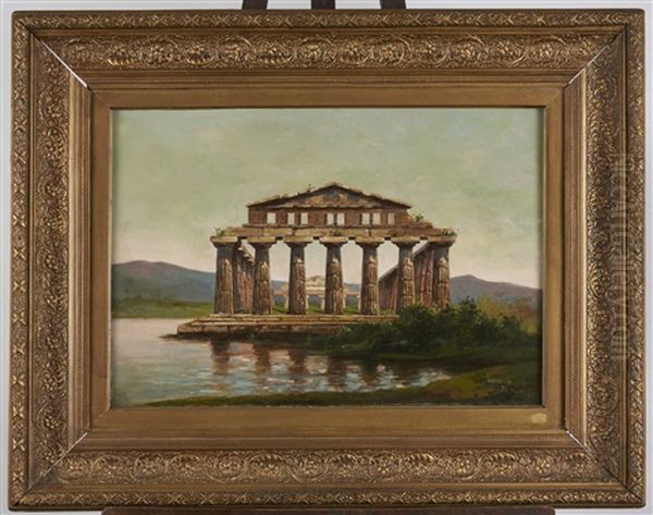 Temple A Paestum Oil Painting by Luigi Scorrano