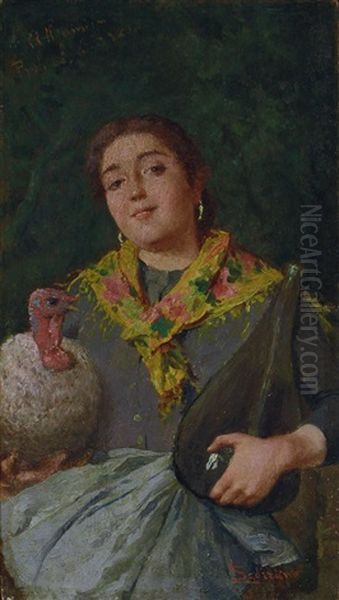 Figura Di Popolana Oil Painting by Luigi Scorrano