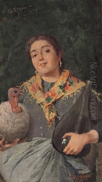 Figura Di Popolana Oil Painting by Luigi Scorrano