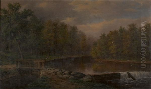 Brandywine, Third Dam Oil Painting by Alfred T. Scott