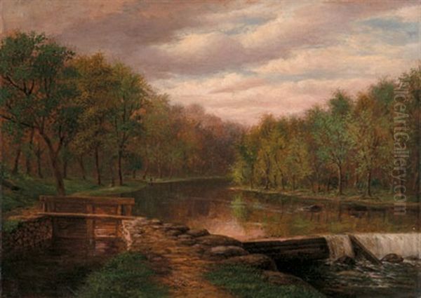 Third Dam On The Brandywine Oil Painting by Alfred T. Scott