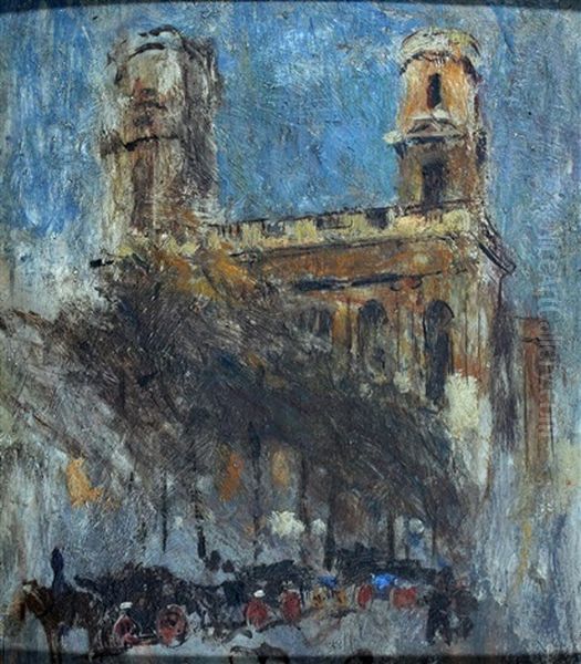 Place Saint Sulpice, Paris Oil Painting by Edwin Scott