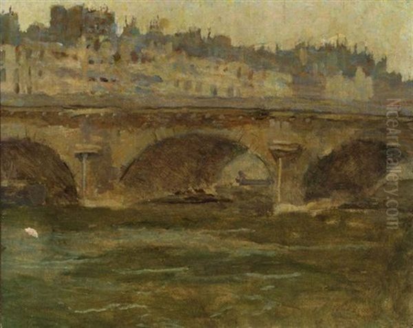 View Of The Pont Neuf, Paris Oil Painting by Frank Edwin Scott