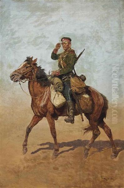 Cossack On A Horse Oil Painting by George Bertin Scott