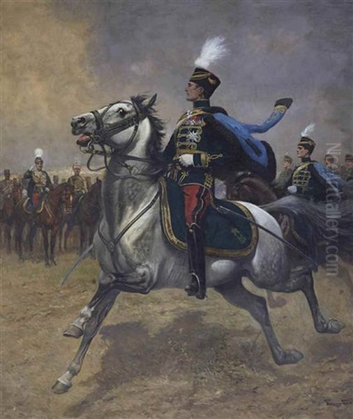 Revue De Cavalerie Oil Painting by George Bertin Scott