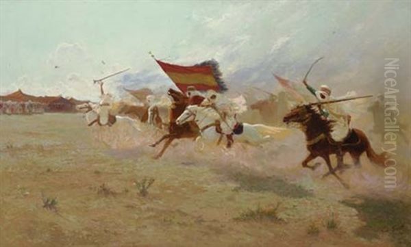 The Charge Oil Painting by George Bertin Scott