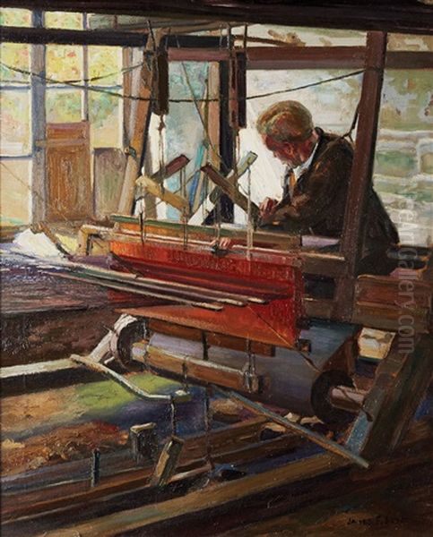 The Weaver Oil Painting by James Fraser Scott