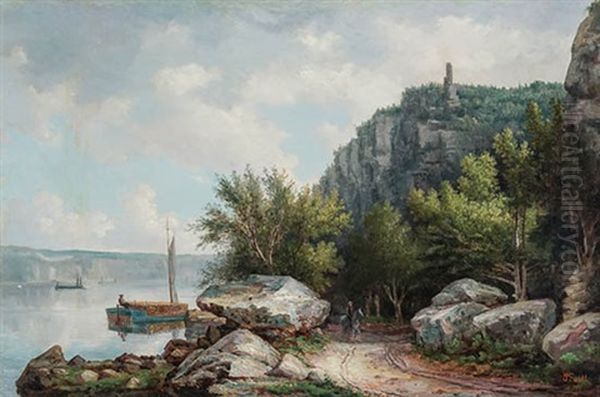 Eagle Point, Mississippi River, Dubuque, Iowa Oil Painting by John White Allen Scott