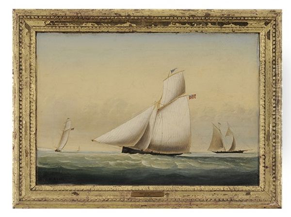 Schooner At Full Sail Oil Painting by John White Allen Scott