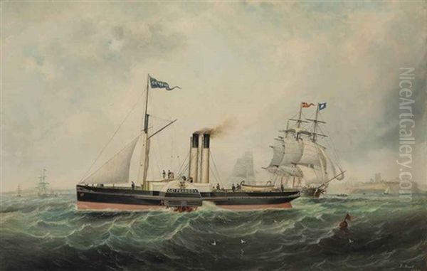 The Paddle Steamer George Peabody Oil Painting by John White Allen Scott