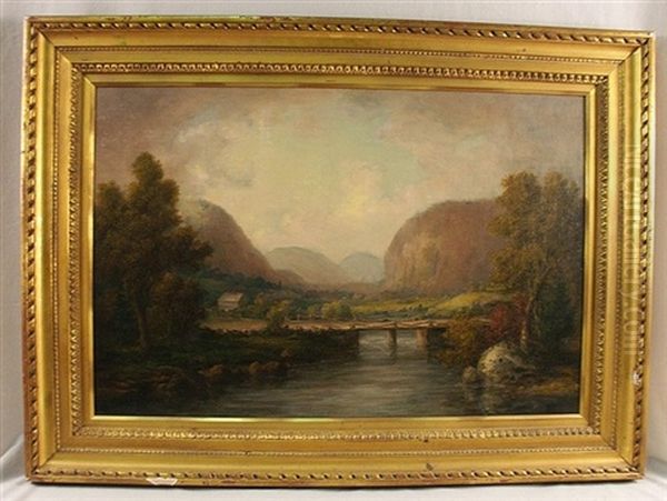 Landscape With Bridge Oil Painting by John White Allen Scott