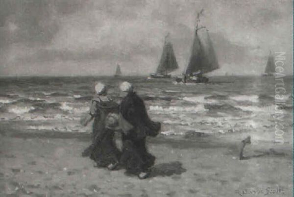 At Katwijk Oil Painting by Robert Bagge Scott