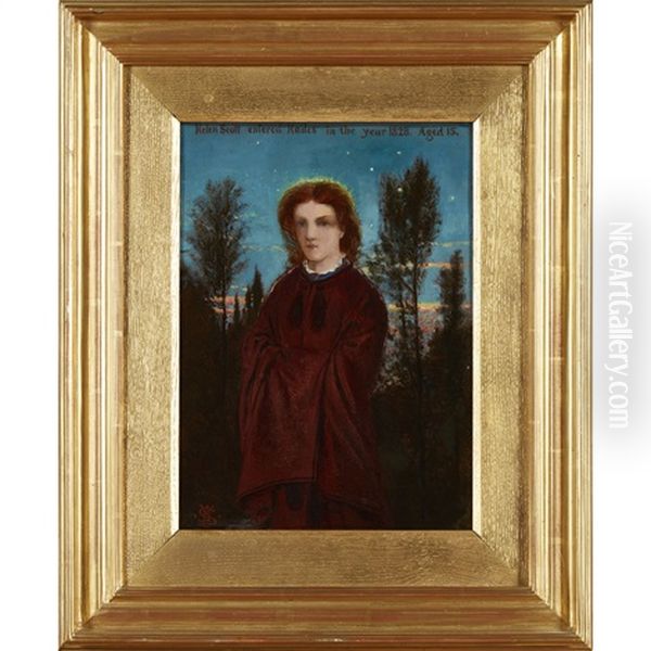 Posthumous Portrait Of The Artist's Sister Oil Painting by William Bell Scott