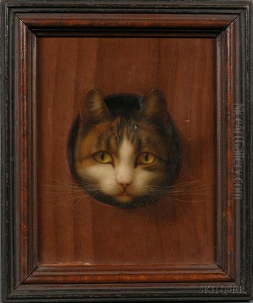 Peek-a-boo Kitty Oil Painting by James Long Scudder