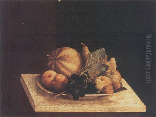 Still Life With Fruit And A Plate Oil Painting by James Long Scudder