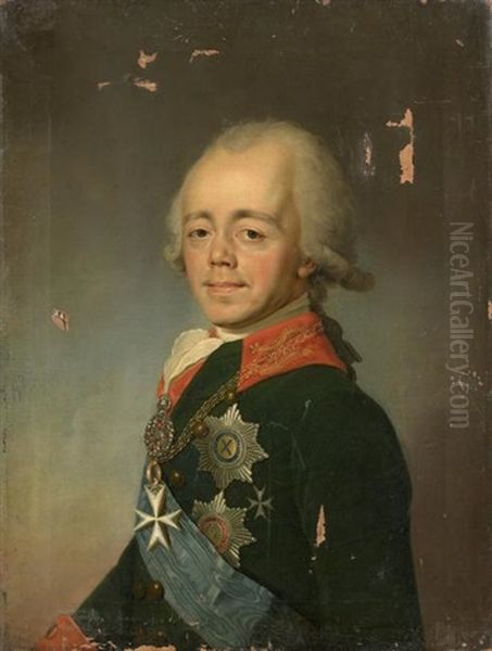 Portrait En Buste De Paul Ier, Empereur De Toutes Les Russies Oil Painting by Stepan Semenovic Scukin