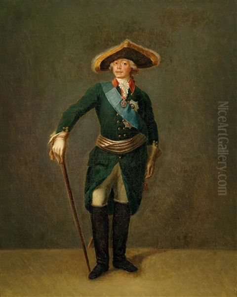 Portrat Des Zaren Paul I. Von Russland (1754-1801) In Der Uniform Der Leibgarde Des Preobrashenki-regiments Oil Painting by Stepan Semenovic Scukin