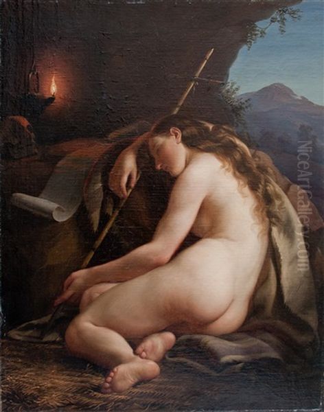 Maddalena Dormiente Oil Painting by Enrico Scuri