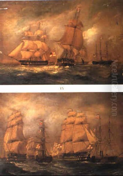 The Review Of The British Fleet Oil Painting by Charles Henry Seaforth