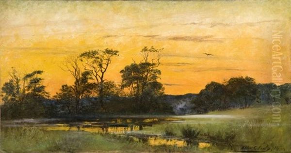 Marais Au Soleil Couchant Oil Painting by Allen Culpepper Sealy