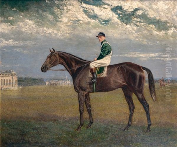 Le Jockey Et Le Pur Sang Avant Le Depart Oil Painting by Allen Culpepper Sealy