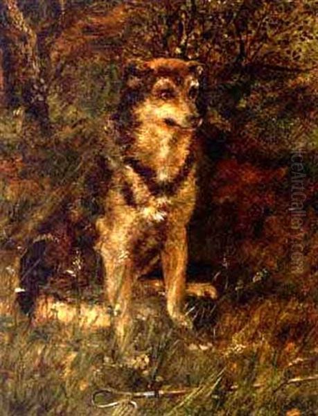 A Dog In A Wood Oil Painting by Allen Culpepper Sealy