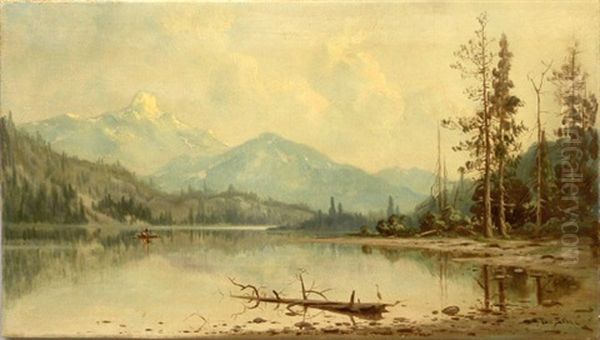 Fishing At The Lake Oil Painting by Benjamin Willard Sears