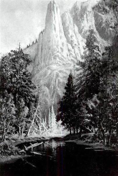 Sentinel Rock, Yosemite Oil Painting by Benjamin Willard Sears