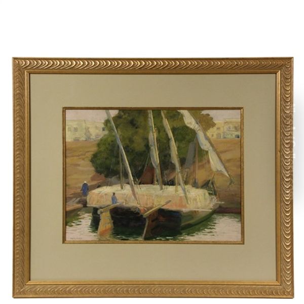 Dahabeah On The Nile Oil Painting by Taber Sears