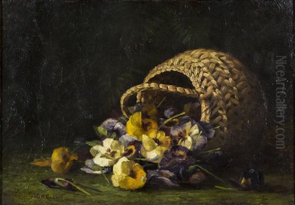 Still Life With Pansies Oil Painting by George W. Seavey