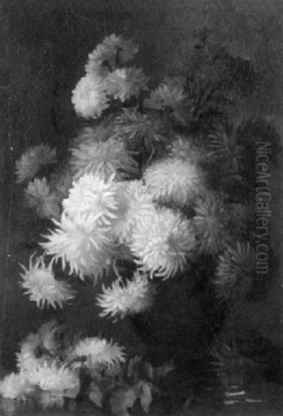 Still Life With Mums Oil Painting by George W. Seavey