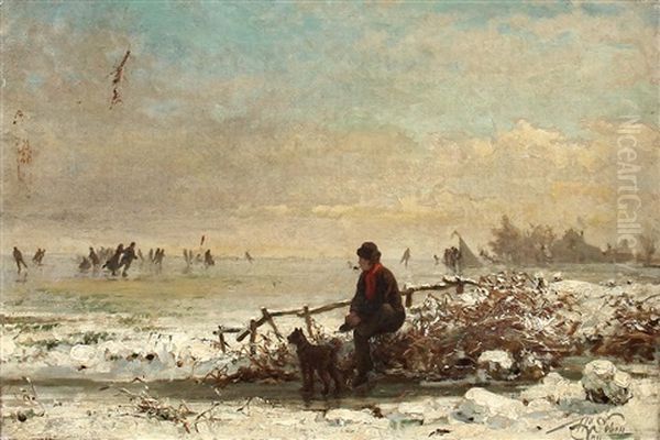 Eisvergnugen Oil Painting by Henri van Seben