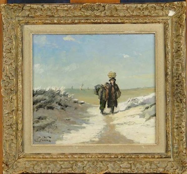 Pecheurs Dans Les Dunes Oil Painting by Henri van Seben