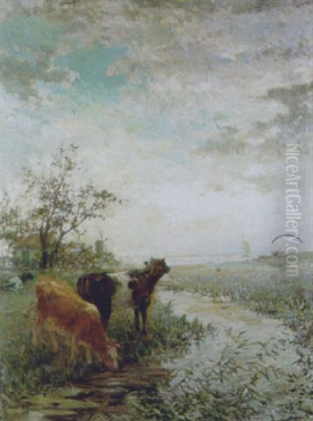 Zomer In Polders Oil Painting by Henri van Seben