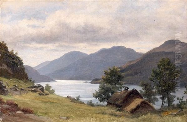 Paysage Suisse Oil Painting by Hippolyte Victor (Valentin) Sebron