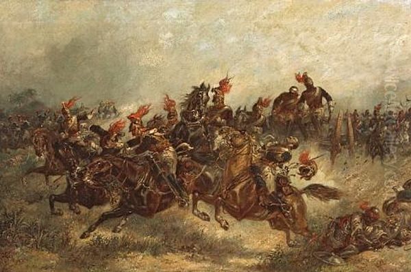 The Cavalry Charge Oil Painting by Col. F.S. Seccombe