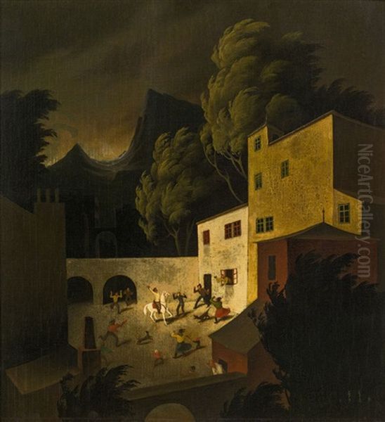 Stadtbild Oil Painting by Franz Sedlacek