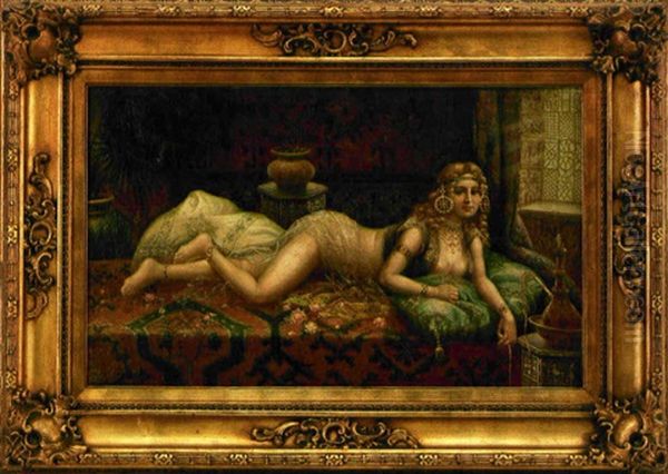 A Harem Beauty Oil Painting by Joseph Sedlacek