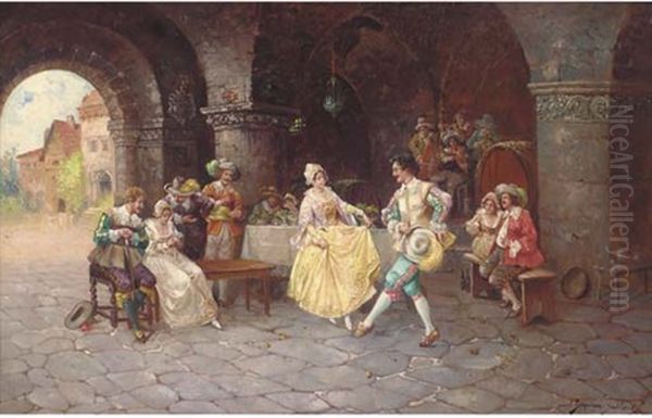 A Dance At The Village Kermesse Oil Painting by Stephan Sedlacek