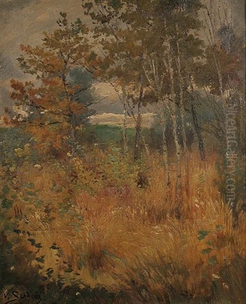 Herbstliche Landschaft Mit Birken Oil Painting by Lothar von Seebach