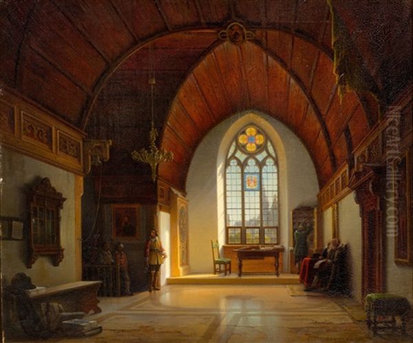 Court Scene Oil Painting by Gustav Seeberger