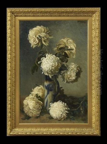 Chrysanthemums Oil Painting by Marie Madeleine Seebold