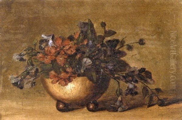 Still Life Of Flowers Oil Painting by Marie Madeleine Seebold