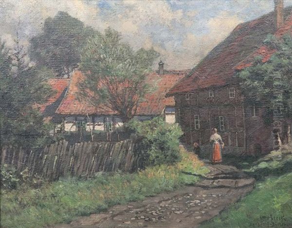 Bergdorf-buckeburg Oil Painting by Otto Seeck