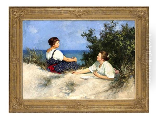 Mutter Und Tochter In Den Dunen An Der Ostsee by Hermann Seeger